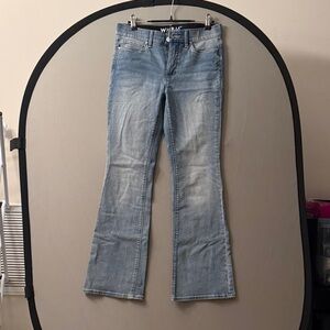 White House Black Market Flare Jeans in Light Blue
